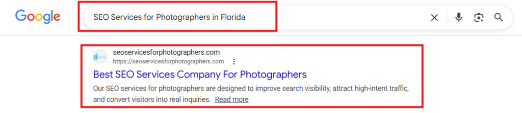 local seo for photographers